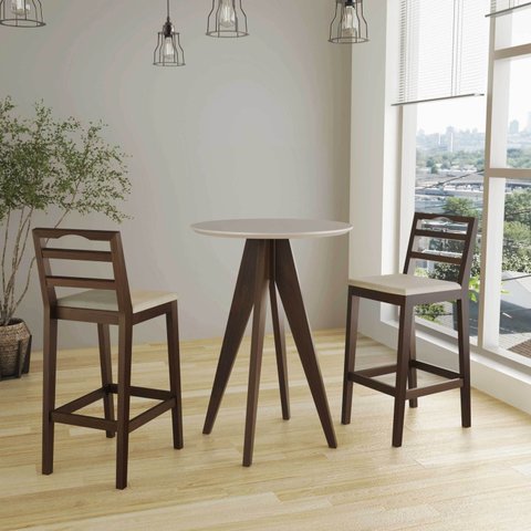 Conjunto Bistrô 1 Mesa 2 Banquetas Denver