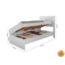 Ver imagem 3 de Cama Solteiro Mdf/mdp Larissa com Baú Organização e Armazenamento