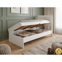 Ver imagem 2 de Cama Solteiro Mdf/mdp Larissa com Baú Organização e Armazenamento