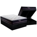 Ver imagem 1 de Cama Box Baú King: Colchão Molas Herval Maxspring Málaga + Base CRC Suede Black(193x203)
