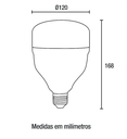 Ver imagem 2 de Lampada Led T120 E27 50w 4000lm 100-240v 6500k - Blumenau