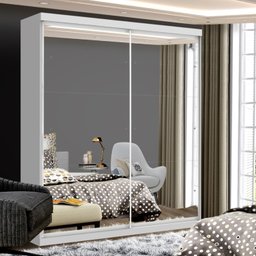 Guarda Roupa Solteiro Premium Mia 138cm com Espelho 2 Portas 2 Gavetas Minastex      - 2