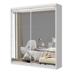Guarda Roupa Solteiro Premium Mia 138cm com Espelho 2 Portas 2 Gavetas Minastex      - 9