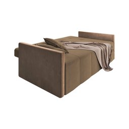 Sofa Cama 4 Lugares Retrátil e Reclinável Paris 2,10m Veludo Marrom - Luxo Estofados - 5