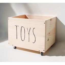 Baú de Madeira Little Toys Organizador para Brinquedos com Rodinhas - 1