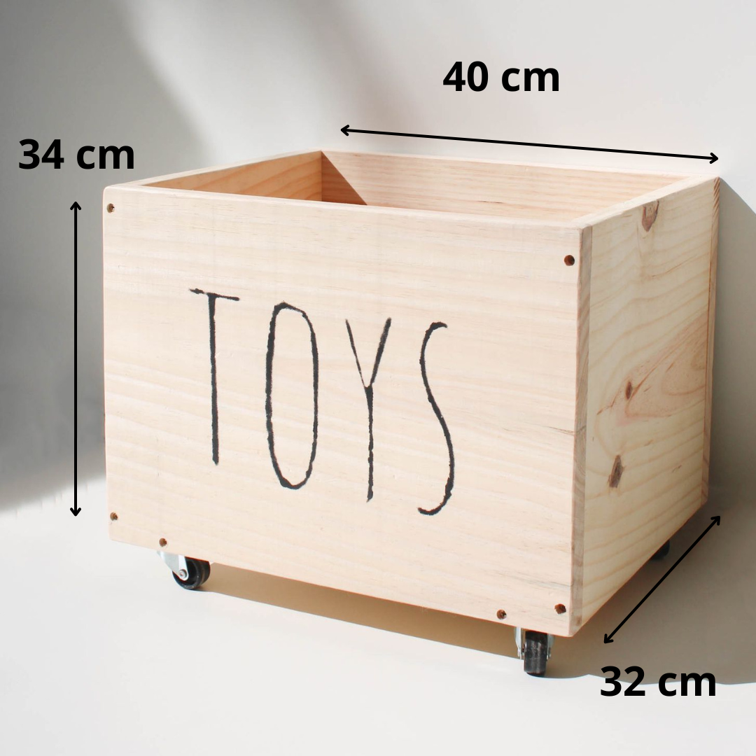 Bau Madeira Little Toys para Brinquedos c/ Rodinhas - 5