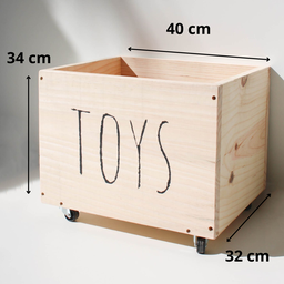 Baú de Madeira Little Toys Organizador para Brinquedos com Rodinhas - 3