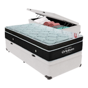Ver imagem 1 de Cama Box Baú Solteiro Branco e Colchão Elegant Superpocket Molas Ensacadas Ortobom
