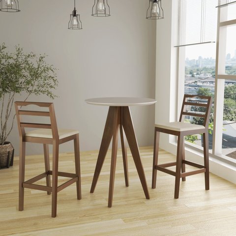 Conjunto Bistrô 1 Mesa 2 Banquetas Denver