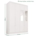 Ver imagem 3 de Guarda-roupa Casal com Espelho 4 Portas 2 Gavetas França