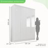 Guarda-roupa Casal com Espelho 4 Portas 2 Gavetas França - 4