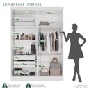 Ver imagem 5 de Guarda-Roupa Solteiro com Espelho 4 Portas 2 Gavetas França Branco