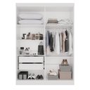 Ver imagem 4 de Guarda-Roupa Solteiro com Espelho 4 Portas 2 Gavetas França Branco