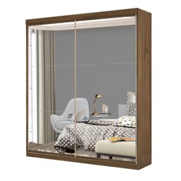 Guarda Roupa Solteiro Premium Mia 138cm com Espelho 2 Portas 2 Gavetas Minastex        - 9