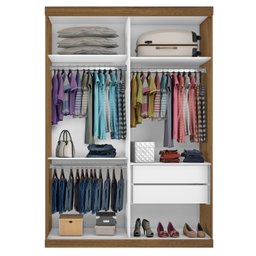 Guarda Roupa Solteiro Premium Mia 138cm com Espelho 2 Portas 2 Gavetas Minastex        - 10