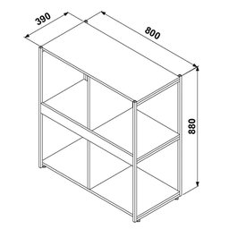 Estante Livreiro Baixa 80Cm Estilo Industrial Use G04 Málaga/Preto - Mpozenato - 6