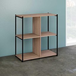 Estante Livreiro Baixa 80Cm Estilo Industrial Use G04 Málaga/Preto - Mpozenato - 4