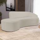 Ver imagem 2 de Sofá Living 3 Lugares 260cm Braço Direito Mozart D06 Sintético Bege - Mpozenato