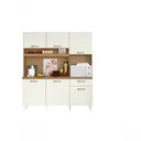 Ver imagem 4 de Kit Cozinha Siena 6 Portas 1 Gaveta MDP-MDF 160cm Off White Aramóveis