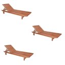 Ver imagem 1 de Conjunto 3 Espreguiçadeiras para Jardim em Madeira Maciça Maldivas Marrom