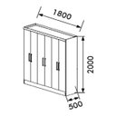 Ver imagem 5 de Guarda Roupas De Casal 6 Portas 2 Gavetas Internas 100% Mdf Branco
