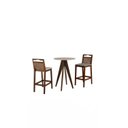 Ver imagem 2 de Conjunto Bistrô 1 Mesa 2 Banquetas Rattan Bege/Capuccino