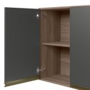 Ver imagem 7 de Cozinha Completa Modulada Torre Quente 5 Peças 100% MDF Angela Cinza/Carvalho Tok/Chumbo