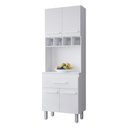 Ver imagem 1 de Paneleiro Torre Quente Armário de Cozinha com Nicho Vic 04 Portas 01 Gaveta Branco - Desk Design