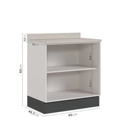 Balcão 2 Portas 80cm com Tampo com Rodapé Puxador 150cm Ipanema CabeCasa MadeiraMadeira - 3