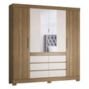 Ver imagem 4 de Cômoda London e Guarda Roupa Casal Cádis Amêndola Off White - Demóbile