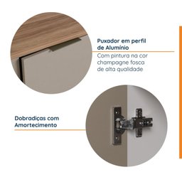Balcão 2 Portas 80cm com Tampo com Rodapé Puxador 150cm Ipanema CabeCasa MadeiraMadeira - 10