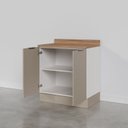 Ver imagem 7 de Balcão 2 Portas 80cm com Tampo com Rodapé Puxador 150cm Ipanema CabeCasa MadeiraOriginals