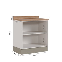 Balcão 2 Portas 80cm com Tampo com Rodapé Puxador 150cm Ipanema CabeCasa MadeiraMadeira - 3