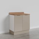 Ver imagem 3 de Balcão Planejado 2 Portas 80cm com Tampo com Rodapé Puxador 150cm Ipanema CabeCasa MadeiraOriginals Branco/Fendi Trama