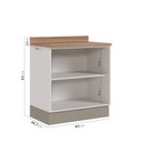 Ver imagem 4 de Balcão Planejado 2 Portas 80cm com Tampo com Rodapé Puxador 150cm Ipanema CabeCasa MadeiraOriginals Branco/Fendi Trama