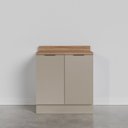 Ver mais imagens de Balcão Planejado 2 Portas 80cm com Tampo com Rodapé Puxador 150cm Ipanema CabeCasa MadeiraOriginals Branco/Fendi Trama