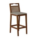 Ver imagem 5 de Conjunto Bistrô 1 Mesa 2 Banquetas Rattan Bege/Pinhão