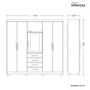 Ver imagem 4 de Guarda Roupa Casal com Espelho 6 Portas 4 Gavetas Virtus 