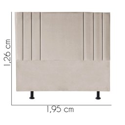 Cabeceira Estofada Grécia 195CM King Suede Bege - D A DECOR - 3