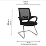 Kit 2 Cadeiras para Escritório Interlocutor Fixa Tela Mesh - 3