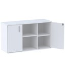 Ver imagem 2 de Armário Baixo Credenza PE25 Pandin 121,50 cm (largura) em MDP Cor Liso Branco com Duas portas