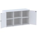 Ver imagem 3 de Armário Baixo Credenza PE25 Pandin 121,50 cm (largura) em MDP Cor Liso Branco com Duas portas