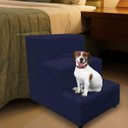 Ver imagem 2 de Escadinha Rampa Subir Sofá Cama Cães Cachorro Gato Suede:azul Marinho