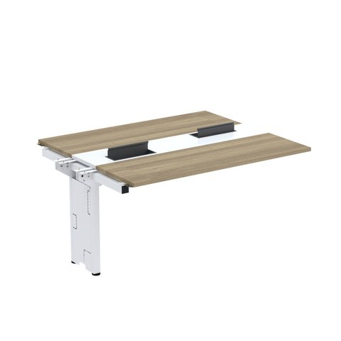 Complemento de Mesa Plataforma para Coworking para 2 Pessoas 140x120 140cm Industrial Noce Naturalle e Branco Marrom/Marromle