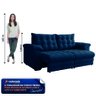 Sofá Retrátil e Reclinável Bipartido 3 Lugares 2,30m Suede Veludo Coliseu Selmer - 5