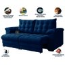 Sofá Retrátil e Reclinável Bipartido 3 Lugares 2,30m Suede Veludo Coliseu Selmer - 4