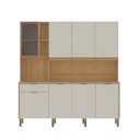Ver imagem 2 de Cozinha Compacta 8 Portas 1 Gaveta 194,2 cm Nature Bege Freijó/Soft Bege