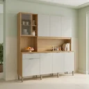 Ver imagem 1 de Cozinha Compacta 8 Portas 1 Gaveta 194,2 cm Nature Bege Freijó/Soft Bege