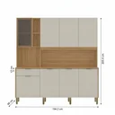 Ver imagem 3 de Cozinha Compacta 8 Portas 1 Gaveta 194,2 cm Nature Bege Freijó/Soft Bege