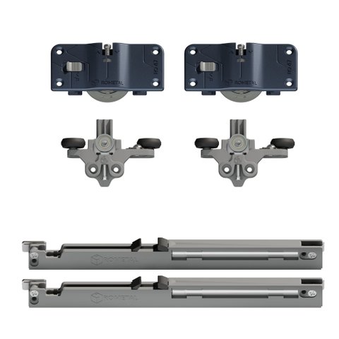 Kit para Porta de Correr AGP347 Or Top Embutido 40-60kg 1 Porta Rometal Unitário